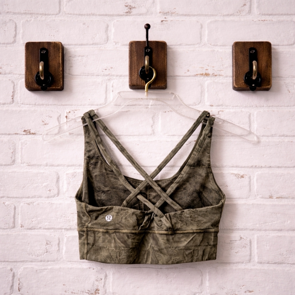 3/$15 lululemon Energy Bra Ice Wash Moss Green - Picture 3 of 9